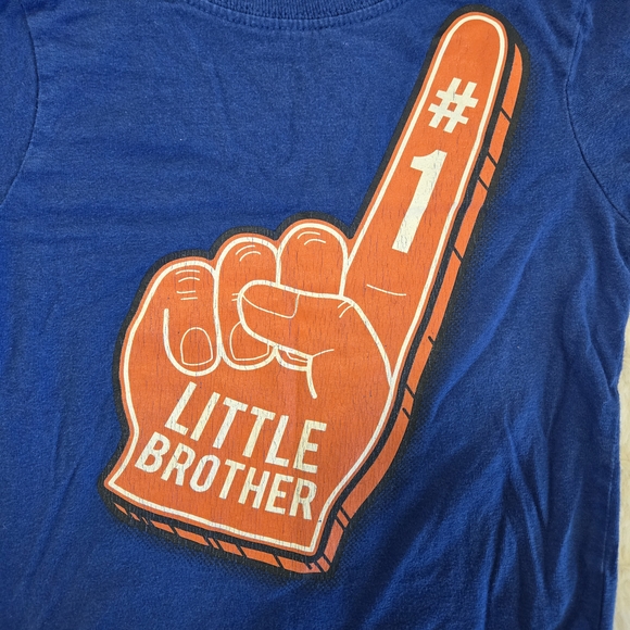 Place Other - Place 18/24 Blue Tee with Orange #1 Little Brother Graphic